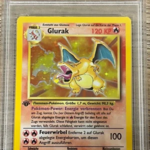 PSA 7 NM - Charizard 4/102 1st Edition German (Glurak) Base Set Pokemon Holo