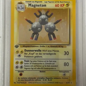 PSA 8 NM - MT - Magneton 9/102 1st Edition German Base Set Pokemon Holo